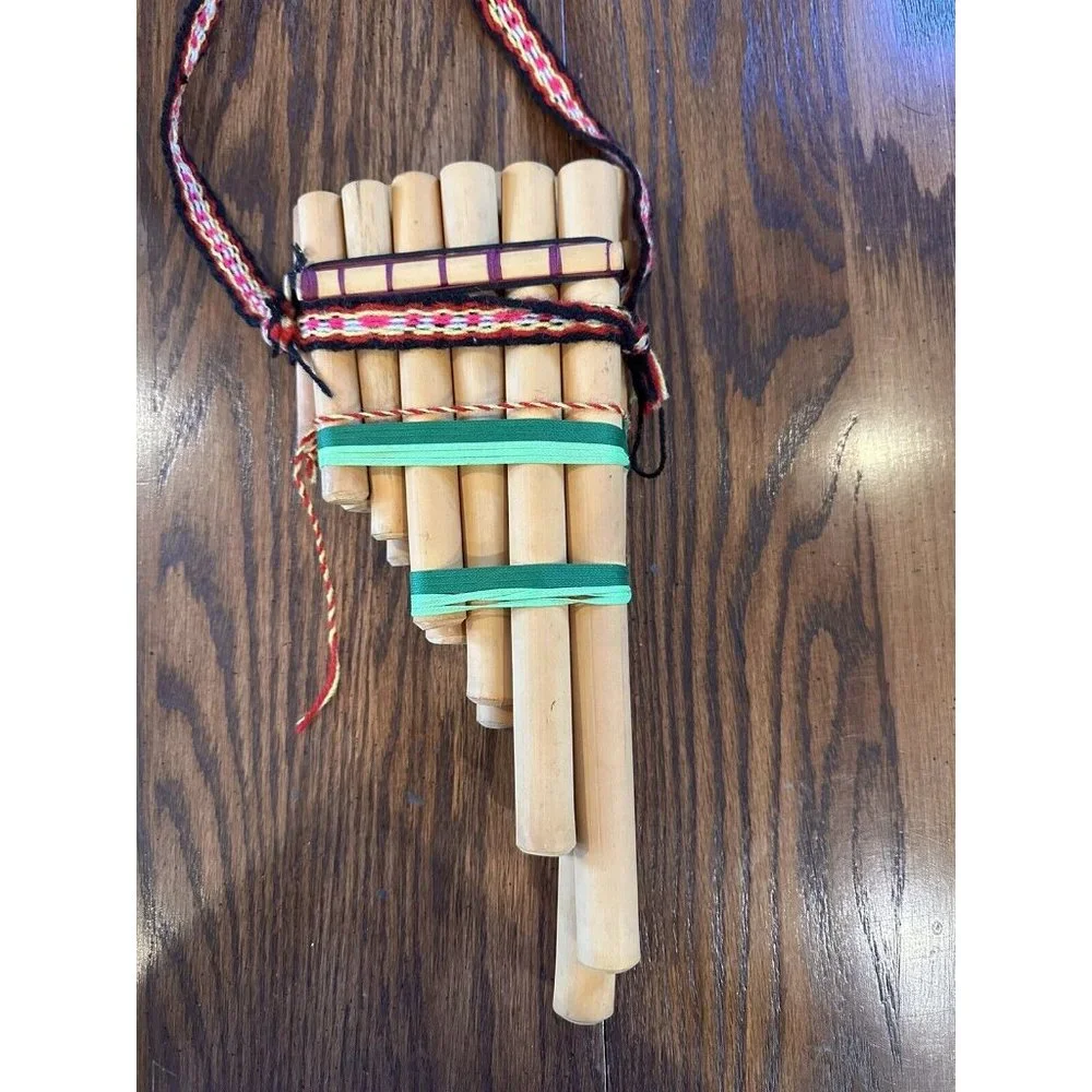 Vintage Kjarkas Bolivian Double Row Bamboo Pan‎ Pipes